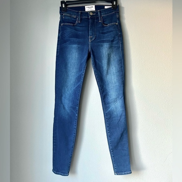 FRAME Le High Dark Wash Skinny Jeans - Picture 8 of 9